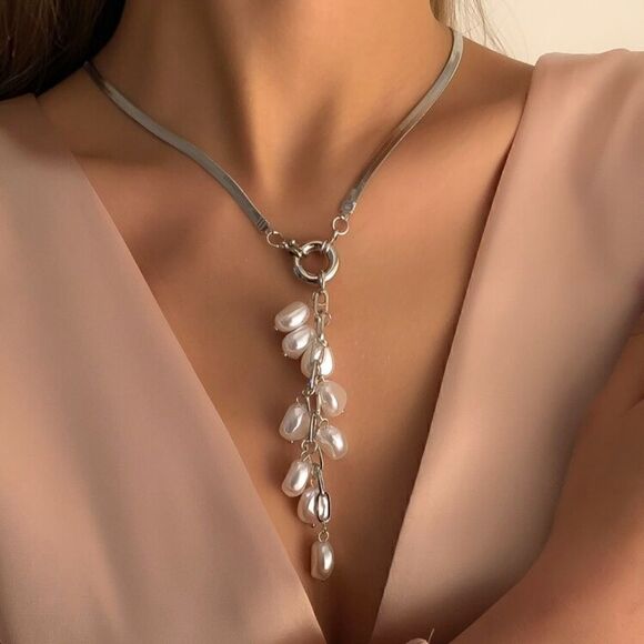 bohemian pearl necklace A258 - Picture 1 of 3